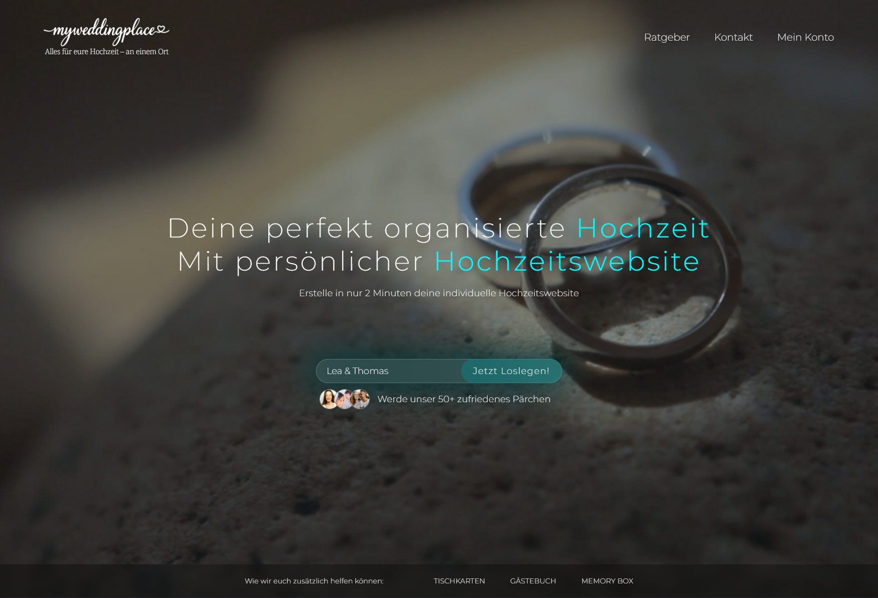 Hochzeitswebsite Vorschau