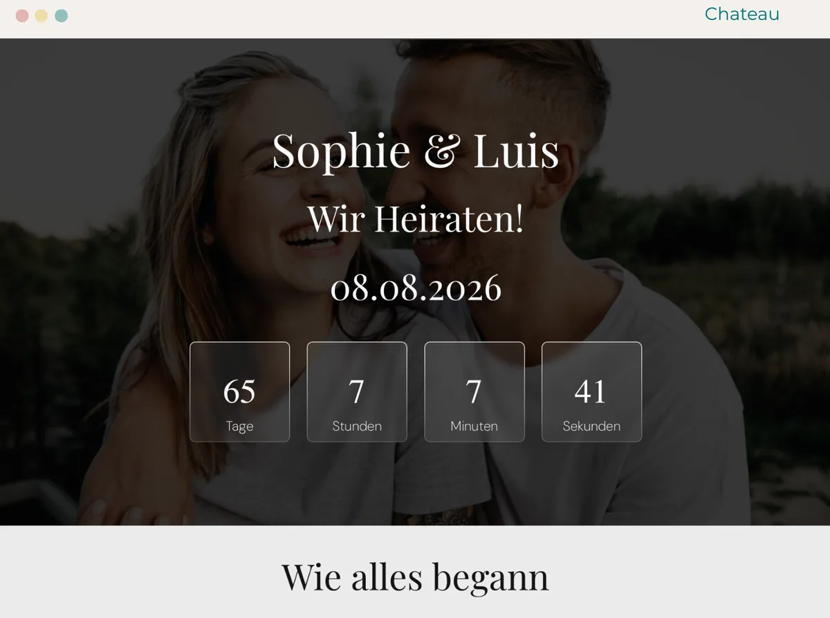 Hochzeitswebsite Vorlage